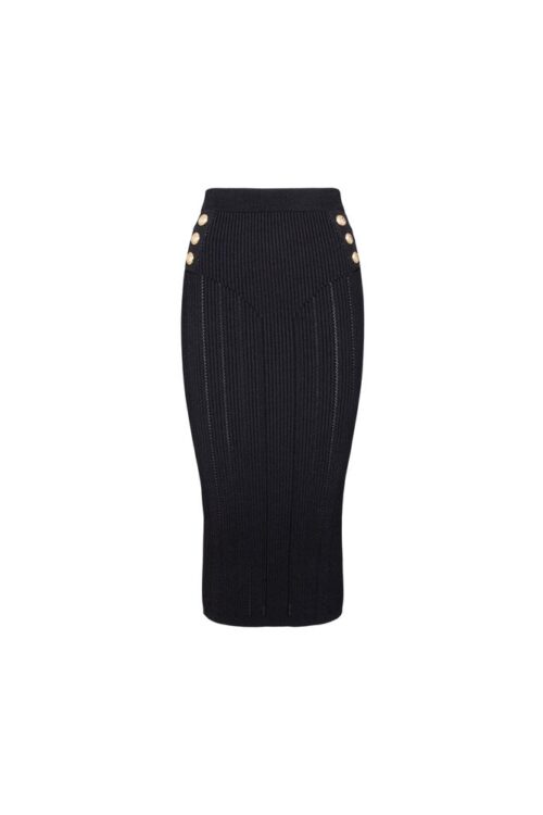 Yes Zee Sophisticated Pencil Skirt with Decorative Buttons