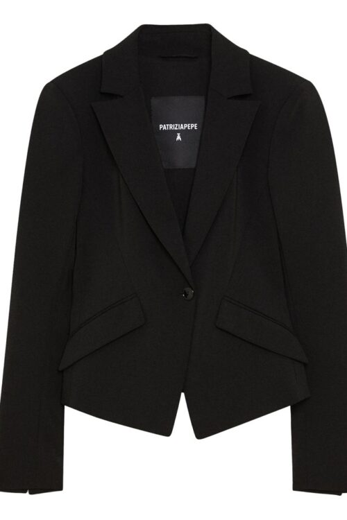 Patrizia Pepe Chic Black Two-Button Designer Jacket