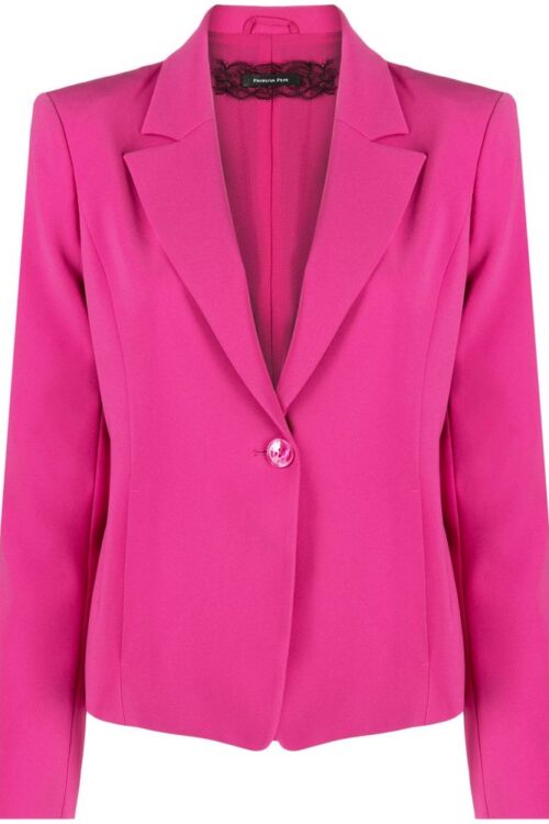 Patrizia Pepe Fuchsia One-Button Stretchy Chic Blazer