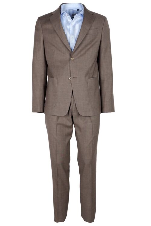 Made in Italy Beige Wool Vergine Suit