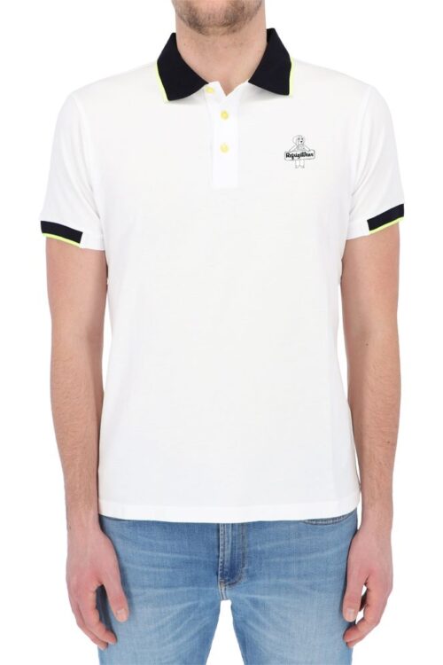 Refrigiwear Elegant White Cotton Polo with Contrasting Accents