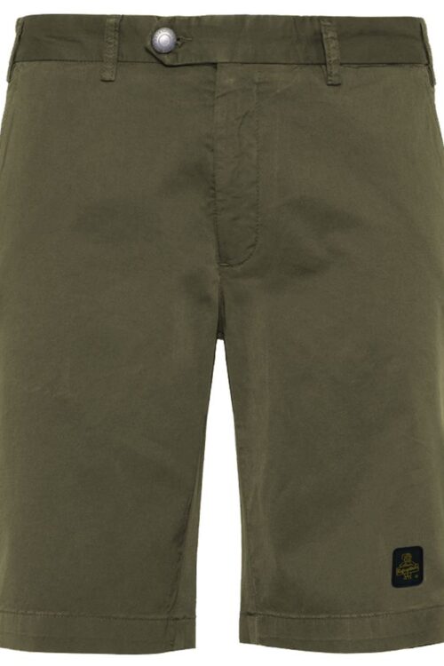 Refrigiwear Elegant Beige Bermuda Shorts with Logo Patch