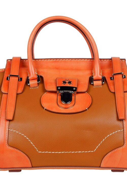 La Martina Orange Leather Handbag