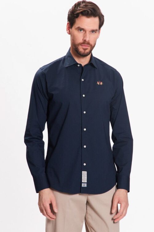 La Martina Blue Cotton Shirt