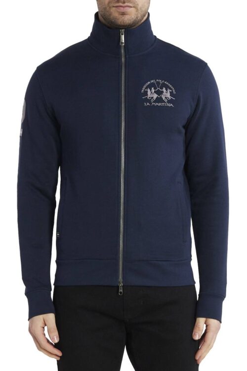 La Martina Blue Cotton Sweater