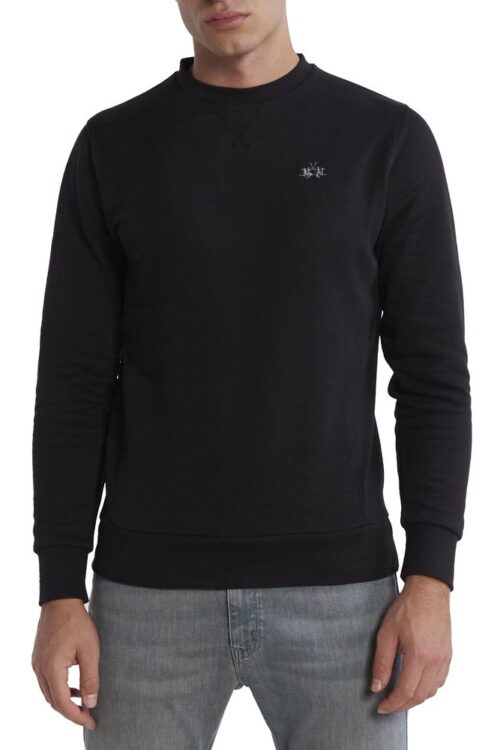 La Martina Black Cotton Sweater