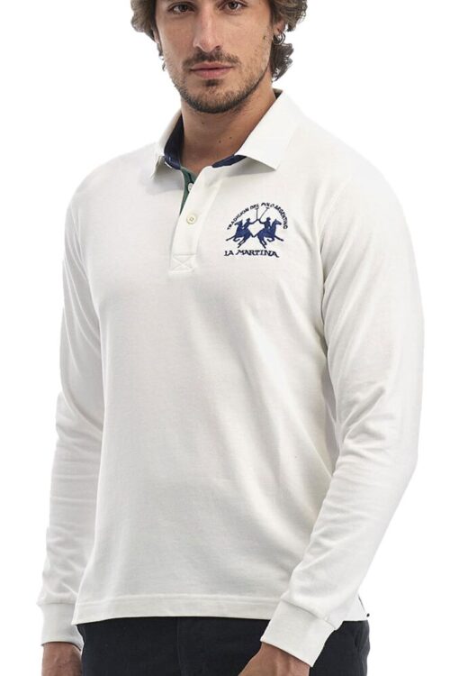 La Martina White Cotton Polo Shirt
