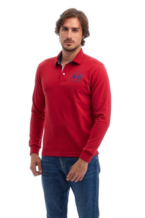 La Martina Red Cotton Polo Shirt
