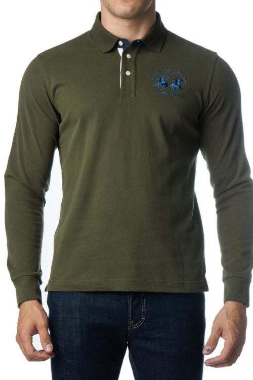 La Martina Green Cotton Polo Shirt
