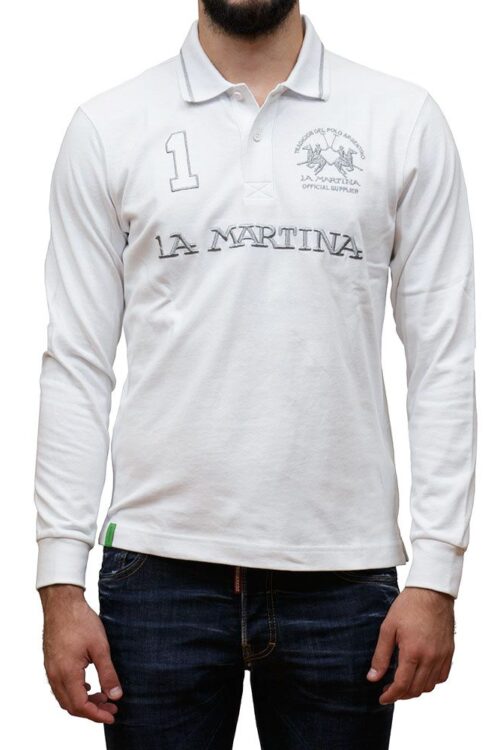 La Martina White Cotton Polo Shirt