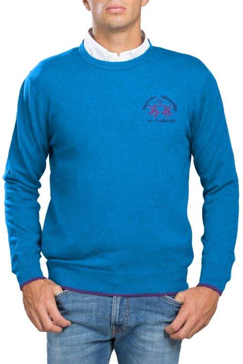 La Martina Light Blue Acrylic Sweater