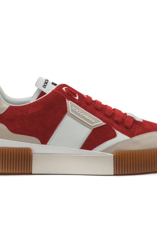 Dolce & Gabbana Red Leather Di Calfskin Sneaker