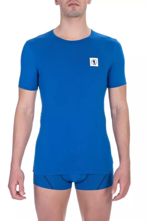 Bikkembergs Sleek Blue Crew Neck Cotton Tee