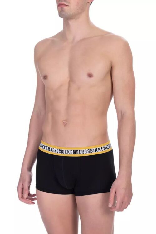Sleek Bikkembergs Black Cotton Trunk Twin-Pack