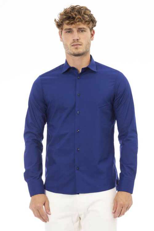 Baldinini Trend Elegant Italian Blue Regular Fit Shirt