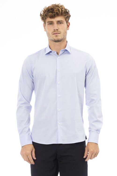 Baldinini Trend Elegant Light Blue Italian Collar Shirt