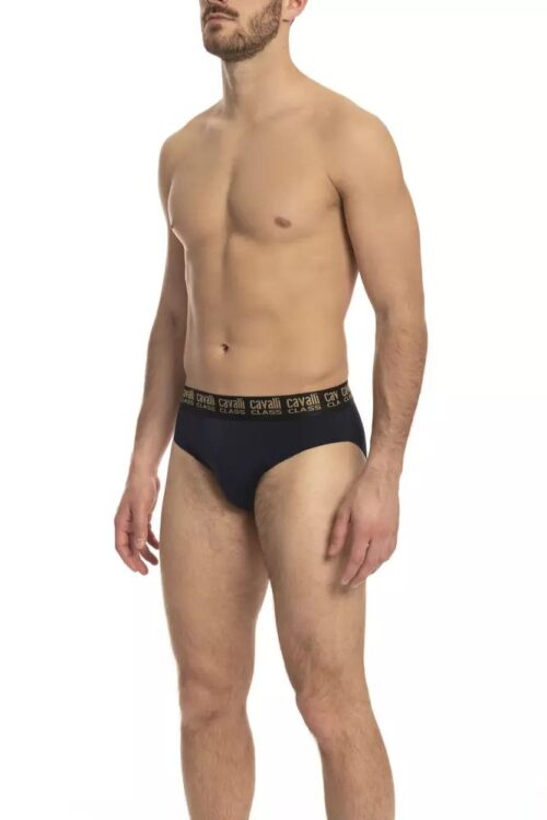 Cavalli Class Blue Bi-Pack Briefs with Logo Band