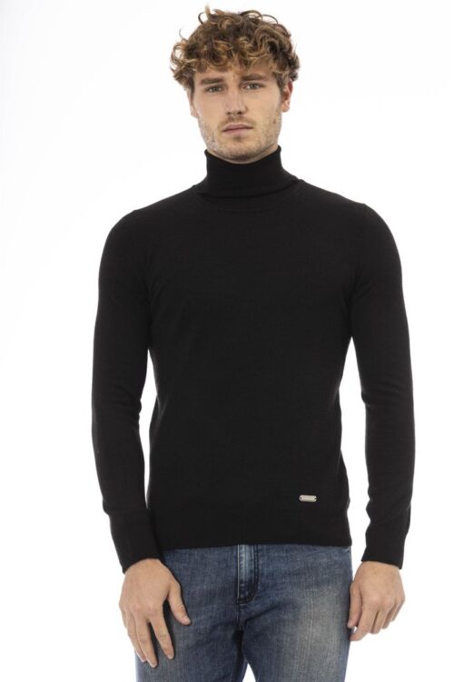 Baldinini Trend Elegant Turtleneck Sweater with Monogram Detail