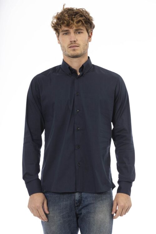 Baldinini Trend Elegant Blue Cotton Blend Shirt