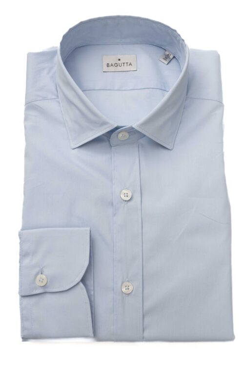 Bagutta Elegant Slim Fit Light Blue Shirt