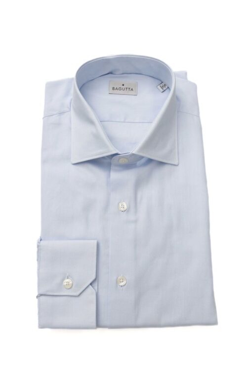 Bagutta Elegant Light Blue Cotton Shirt for Men