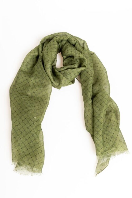 Trussardi Elegant Green Silk Blend Scarf