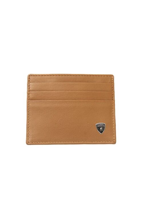 Automobili Lamborghini Sleek Yellow Leather Card Holder