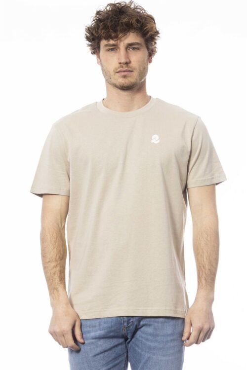 Invicta Beige Cotton Crew Neck Logo Tee