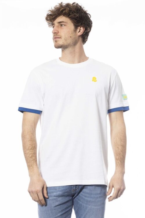 Invicta Elegant White Cotton Crew Neck Tee