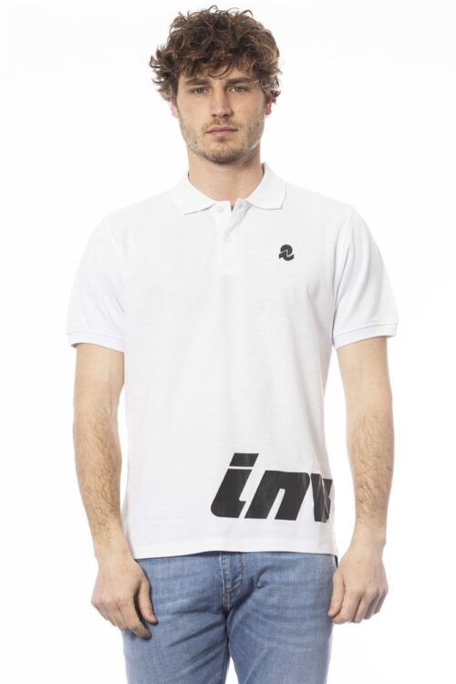 Invicta Elegant White Cotton Polo with Chest Logo