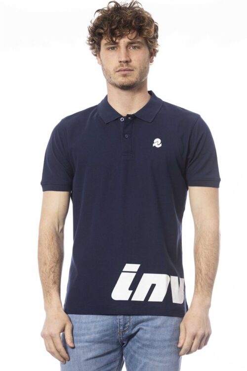 Invicta Elegant Blue Cotton Polo with Chest Logo