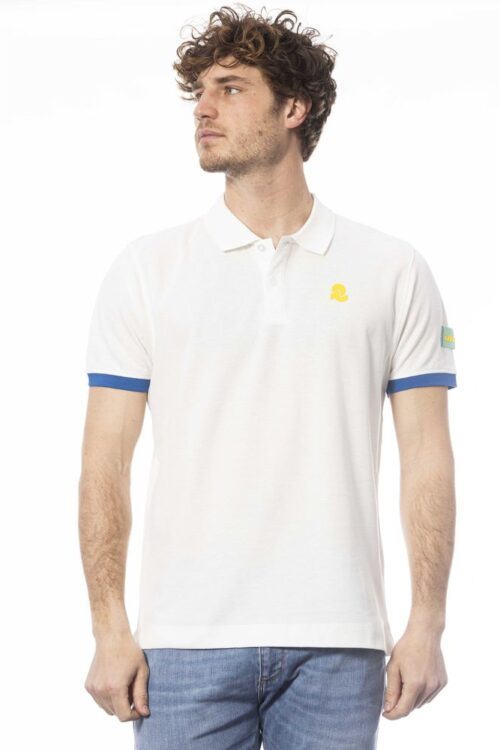 Invicta Crisp White Cotton Polo with Chest Logo