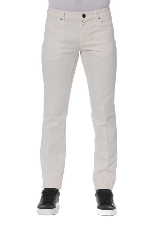 Trussardi Elegant White Cotton Denim for Men