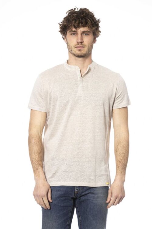 Distretto12 Beige Short Sleeve Linen Sweater