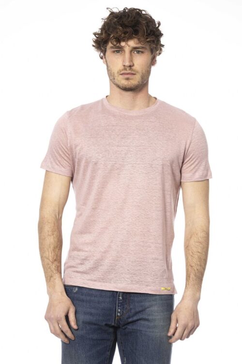 Distretto12 Chic Pink Cotton Crew Neck Tee