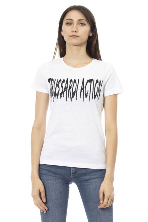 Trussardi Action Elegant Short Sleeve Tee with Chic Front Print