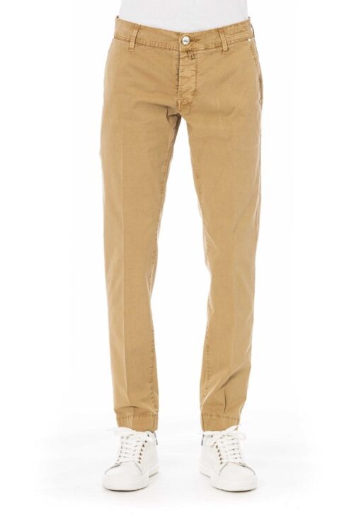 Jacob Cohen Beige Cotton Blend Trousers with Pockets