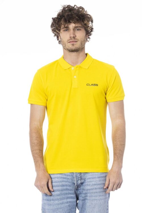 Cavalli Class Yellow Cotton Polo Shirt