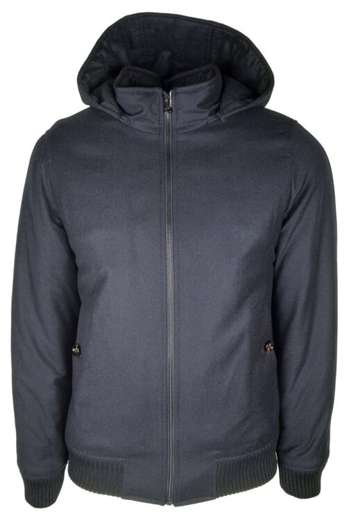Made in Italy Elegant Wool-Cashmere Men’s Jacket with Hood