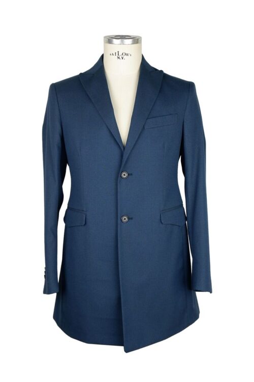 Emilio Romanelli Elegant Men’s Blue Short Coat
