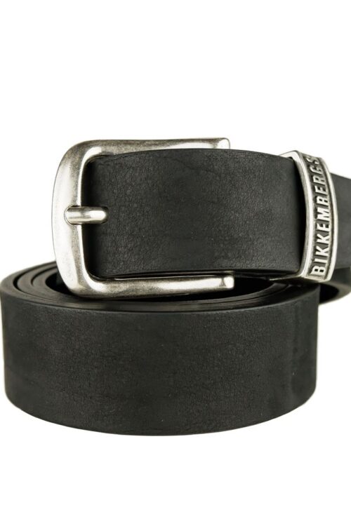 Bikkembergs Sleek Calfskin Leather Belt in Classic Black