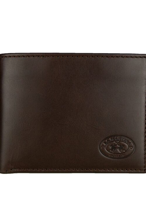 La Martina Elegant Dark Brown Leather Wallet