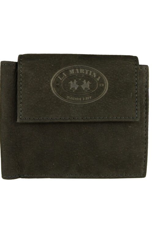 La Martina Elegant Black Leather Wallet for Men