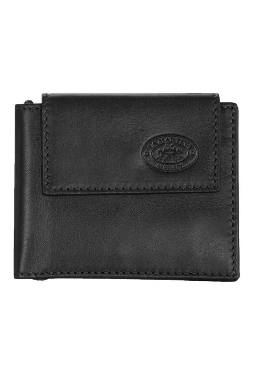 La Martina Sleek Black Luxury Leather Wallet