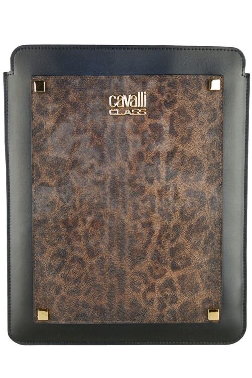 Cavalli Class Leopard Print Calfskin Tablet Case