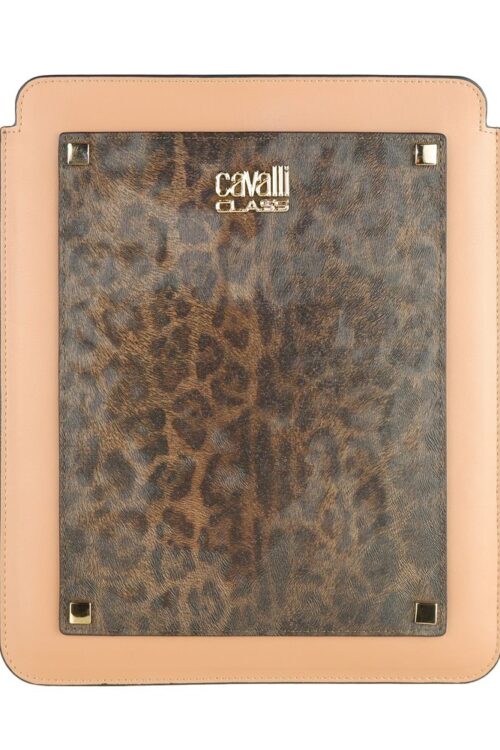 Cavalli Class Chic Leopard Print Calfskin Tablet Case