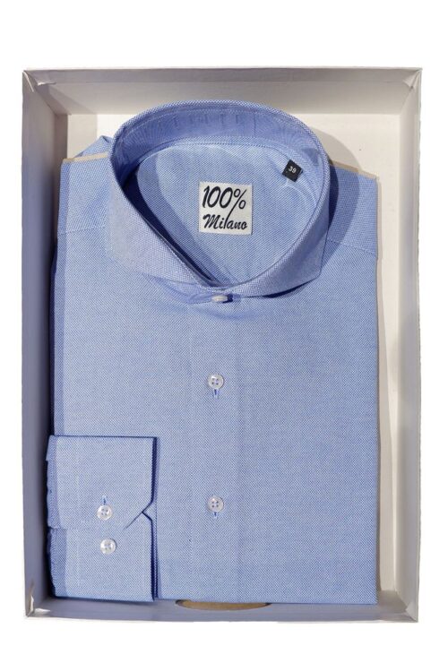 Made in Italy Elegant Light Blue Oxford Shirt