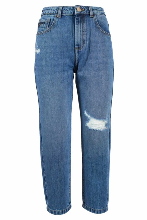 Yes Zee High-Waist Ripped Blue Jeans for Women