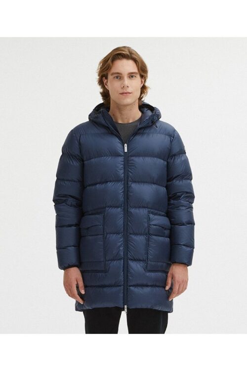 Centogrammi Elegant Blue Hooded Jacket