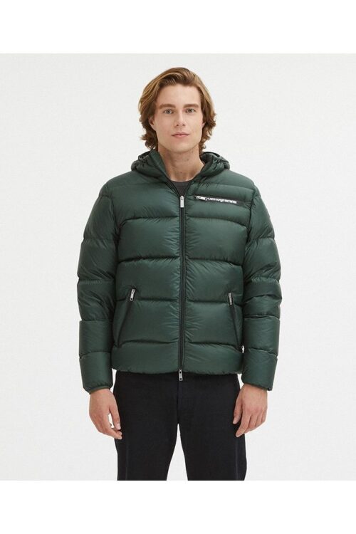 Centogrammi Sleek Dark Green Hooded Winter Jacket